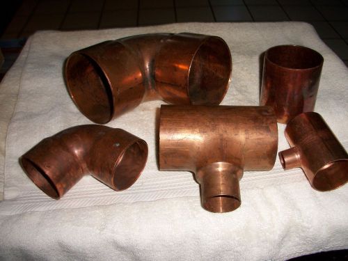 4&#034; copper 90 &amp; 21/2&#034; 90 &amp;  3&#034; x 11/2&#034;  tee for sale