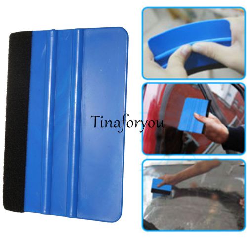 Car vinyl film wrapping tools blue color 3m scraper squeegee with felt edge for sale