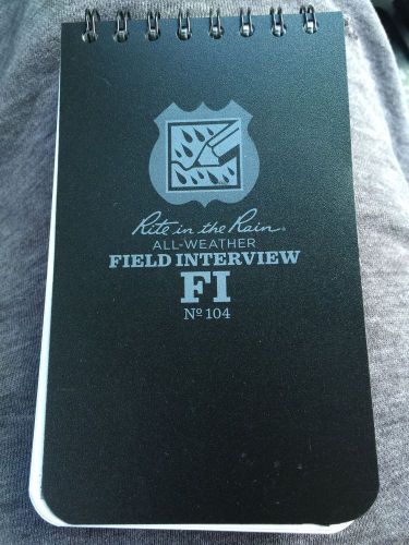 Field Interview Note Book Law Enforcement Black Cover