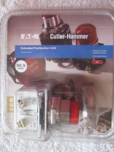 EATON Cutler Hammer 10250T33R Non-Illum Push Button, 1NO/1NC, Red