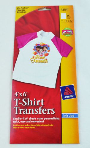Avery Light T-shirt Transfers Inkjet Printers, 4 x 6-Inches, White, Pack of 15