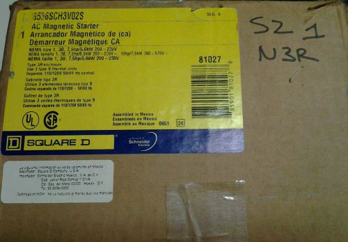 SQUARE D 8536SCH3V02S 120Vac Coil Motor Starter Type 3R Can 8536SC03
