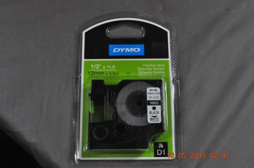 Dymo D1~16953 Flexible Nylon - 1/2&#034; Tape Black on White