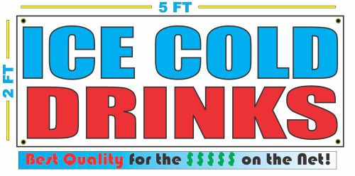 ICE COLD DRINKS Banner Sign NEW Larger Size Best Quality for The $$$ Fair Food