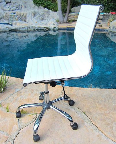 The office star mid back white eco leather chair 5 star w/wheels eamea era ea117 for sale