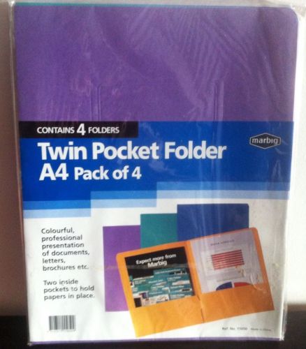A4 Two Pocket Folders Pack Of Four