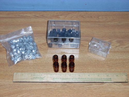 Lot of hewlett packard septa vials and caps. various other hplc supplies for sale