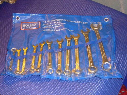11PC ROLSON COMBINATION SPANNER SET METRIC WRENCHES