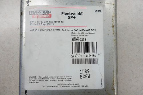 LINCOLN ELECTRIC fleetweld 5p+, Welding Rod 1/8 x 14&#034;  50 lb. Box