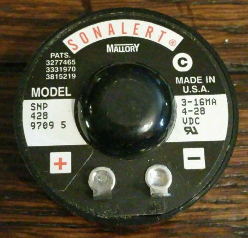 New mallory sonalert indicator alarm transducer 3-16ma 4-28vdc snp428 97095 usa for sale