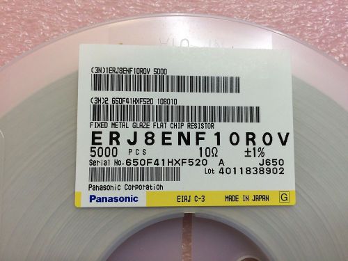 Erj-8enf10r0v panasonic resistor smd 10 ohm 1% 1/4w 1206 5k pcs for sale