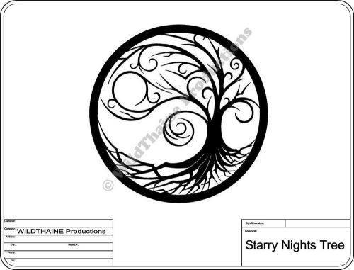 DXF File Starry Nights Tree CNC .dxf  for Plasma,Laser, Vector Dxf Cnc cnc