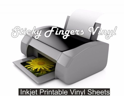 Inkjet PRINTABLE Vinyl Sheets (25 PACK)  STANDARD 8.5&#034; x 11&#034; ADHESIVE Outdoor