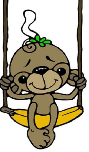 30 Custom Monkey on Banana Swing Personalized Address Labels
