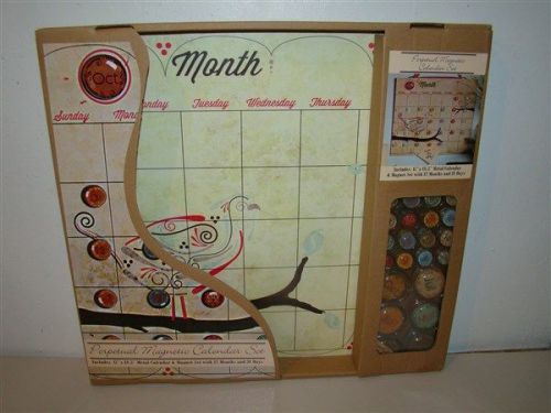 Lone elm vintage rustic perpetual magnetic calendar set whimsical bird for sale