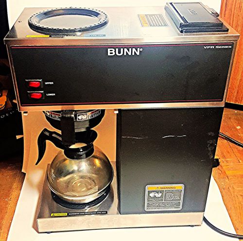 Bunn vpr pour-o-matic 12 cup brewer with 2 warmers, stainless steel/black for sale