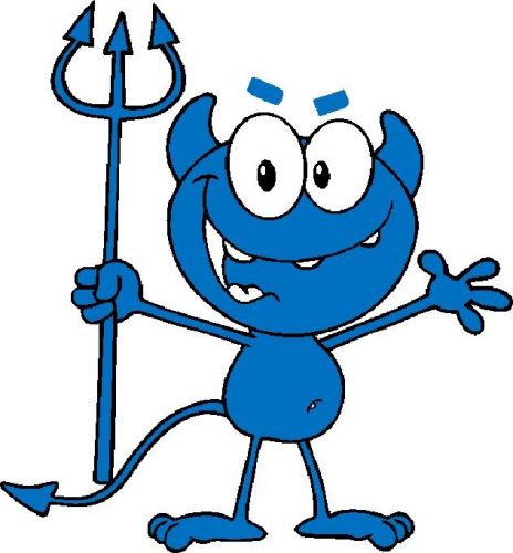 30 Custom Little Blue Devil Personalized Address Labels