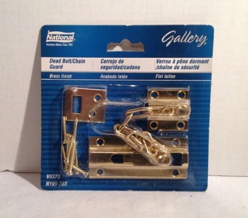 New national brass dead bolt / chain guard n199703 door fastener for sale