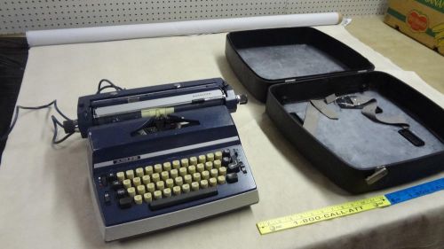 Adler satellite t-a electric typewriter made in germany blue/white retro older for sale
