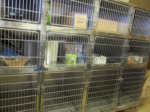 SHOR LINE Stainless Steel VETERINARY CAGES Bank of 10 or 12