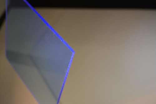 Fluorescent blue acrylic plexiglass sheet 1/4&#034; x 16&#034; x 16&#034;