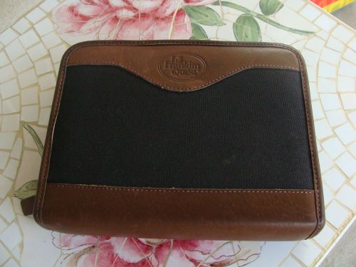 Franklin quest/covey brown leather durable planner binder compact 1.25 rings usa for sale