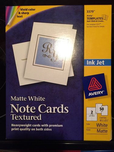 Avery Matte White Textured Note Cards 3379 (InkJet) 50 sets