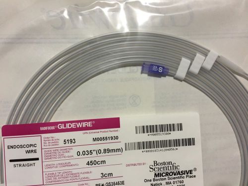 Lot of 5. TERUMO Radifocus # 5193. Endoscopic Glidewire 0.035in x 450cm