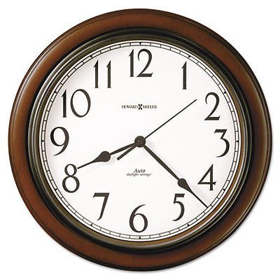 Talon Auto Daylight-Savings Wall Clock, 15 1/4&#034;, Cherry, Sold as 1 Each