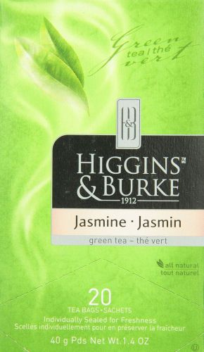 @NEW Higgins &amp; Burke Tea, Jasmine Green, 20-Count , Pack of 6