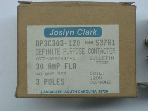 A77-309044a-1 dp3c303-120 new n factory box joslyn clark definite purpose relay for sale