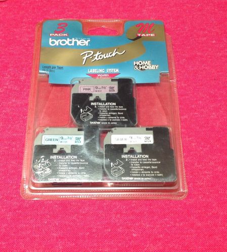 Brother M Series P-touch Labeler Tape Cartridges, 3-Color Multi-Pack (ME793)