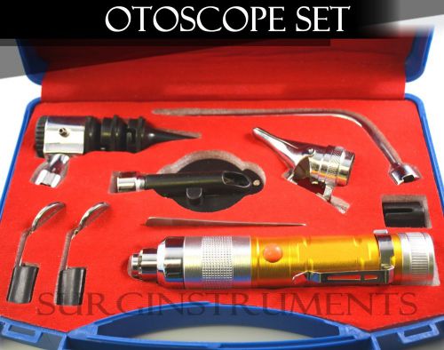 Otoscope &amp; ophthalmoscope - amber - 11 piece ent medical diagnostic set for sale