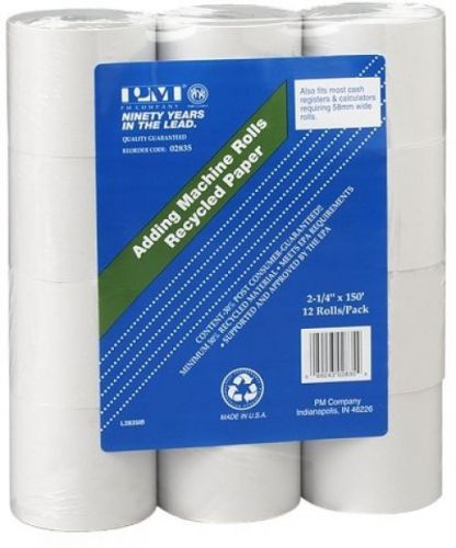 PM Company Perfection Recycled Calculator Rolls, 2.25 Inches X 150 Feet, White,
