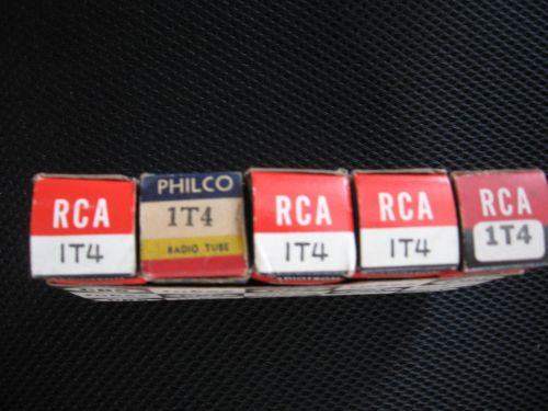 Five NOS RCA  PHILCO 1T4 Transoceanic battery radio tubes