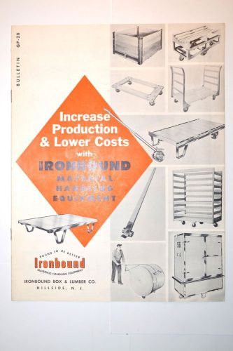 1957 ironbound material handling equipment brochure #rr1009 skid jack hand truck for sale