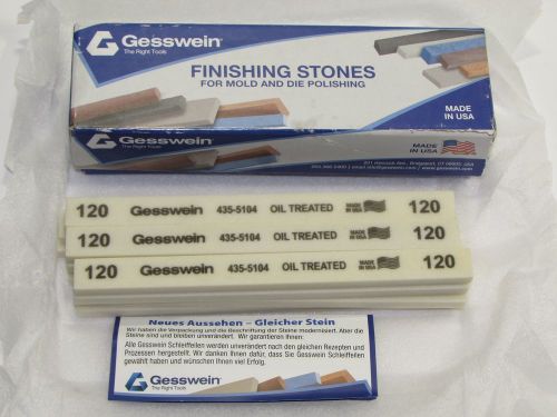 12 GESSWEIN Finishing Stones 435-5104 Oil Treated 1/2x1/4x6 120