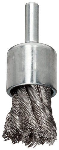 Weiler Wire End Brush, Hollow End, Round Shank, Stainless Steel 302, Partial