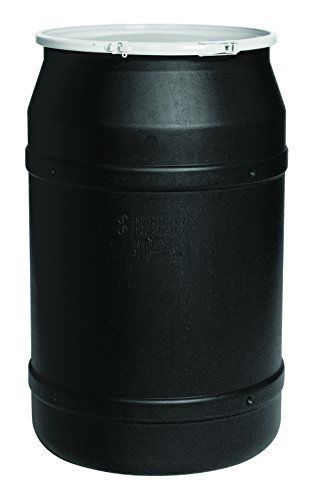 Eagle 1656BLK Black Drum with Poly Lever Lock Ring, 55 gal Capacity