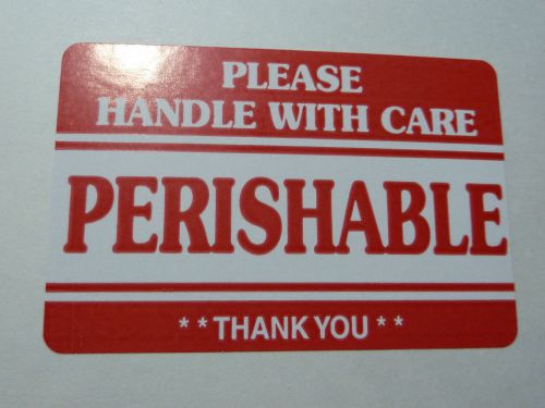Stickers 2&#034; x 3&#034; PERISHABLE Handle With Care Thank You Shipping 20 labels