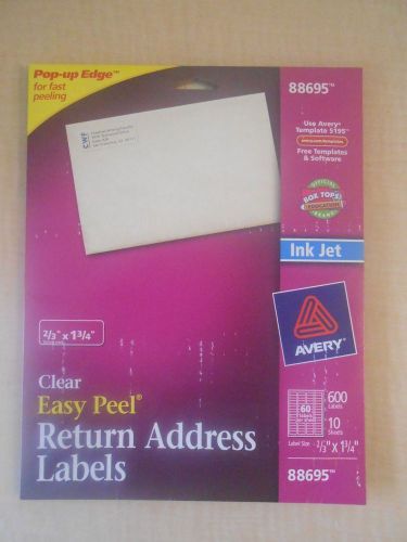 Avery Clear Easy Peel Address Labels, 2/3 x 1 3/4  600 LA/PK, Inkjet 88695