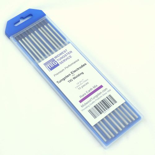 TIG Welding Tungsten Electrodes Rare Earth Blend 1/8” x 7” (Purple) 10-Pack