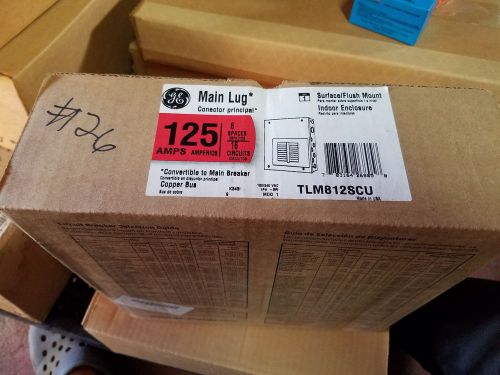 GE TLM812SCU 125 Amp Main Lug Load Center 120/240 VAC 1 Phase 3 Wire Model 1