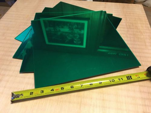 Green Mirror Acrylic Plexiglass sheet 1/8&#034; x 11-3/4&#034; x 11-3/4&#034;.  Color Code 2414