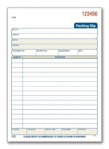 TOPS Packing Lists, 3-Part, Carbonless, 5.5 x 8.38 Inches, 50 Sets per Book