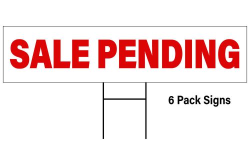 Real Estate Sign Riders, &#034;SALE PENDING&#034; Red 6 pk, Double Sided, Free Shipping