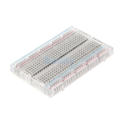 Transparent mini solderless breadboard protoboard with 400 point 83 x 55 mm for sale