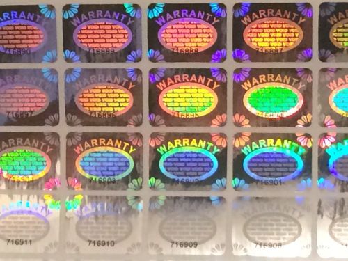 Warranty Void Hologram Tamper proof Labels 20mm x 15mm Security Stickers Silver