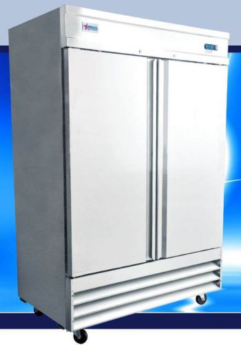 Omcan fr-cn-1372 41cf 2-door 54&#034; stainless steel commercial reach-in freezer new for sale
