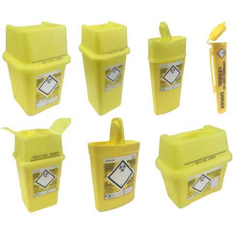 Sharpsafe yellow bio hazard blade syringe needle clinical waste sharps box bins for sale